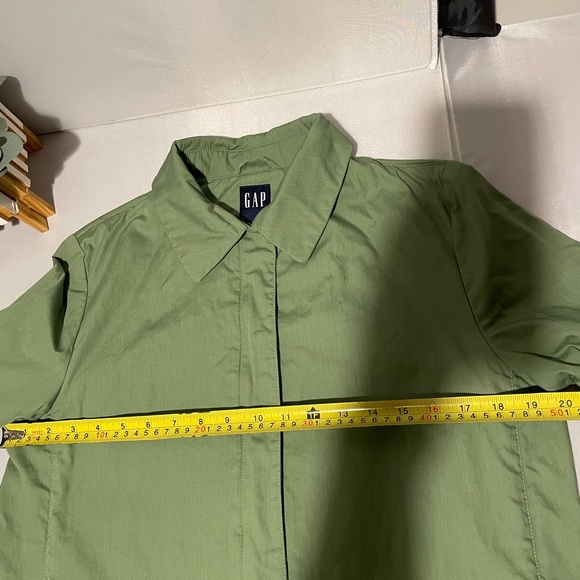 Gap Plaid Trench Green Coat Women Medium - Picture 9 of 10